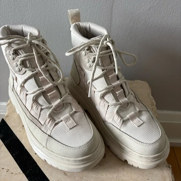 Dr. Martens Cream Lace Up Boots - Picture 2 of 5